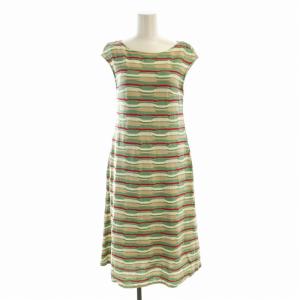 ワンピース ロング ノースリーブ インナー付き M 緑 グリーン GBPGH-66390 /EE