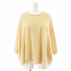 23SS サスティナブルコットンナイロン クルーネックワイドプルオーバー ニット カットソー 7分袖 S