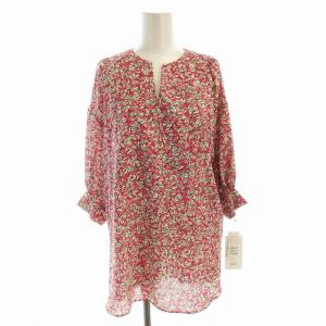 タグ付き シャツ ブラウス 五分袖 プルオーバー 総柄 36 ピンク 11-01-01-01707 /EE