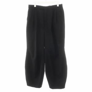 2TUCK WIDE SLACKS ウール 44 ブラック 2218-577