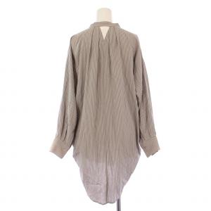 BEARDSLEY バンドカラートロミシャツ ブラウス 長袖 ストライプ柄 F グレー BEZ1022204A0010 /BM