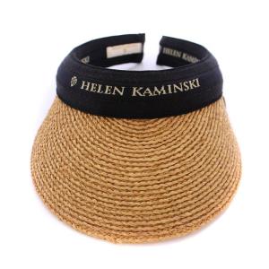 HELEN KAMINSKI サンバイザー 麦わら帽子 ロゴ ベージュ /BM