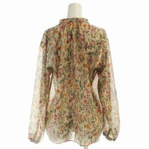 TOMORROWLAND collection 23AW オーマリーフプリント ストリングボウタイブラウス シャツ 花柄 長袖 36 マルチカラー 13-01-34-01302