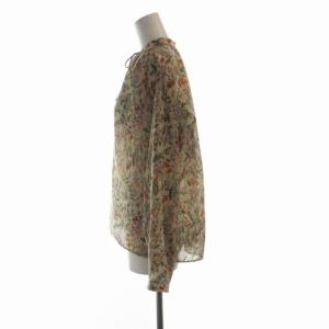 TOMORROWLAND collection 23AW オーマリーフプリント ストリングボウタイブラウス シャツ 花柄 長袖 36 マルチカラー 13-01-34-01302