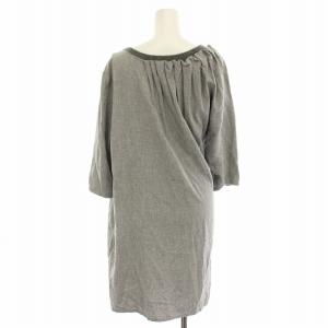 MM6 Maison Margiela ワンピース アシンメトリー ウール混 ひざ丈 七分袖 40 グレー S32CT0334 /HN