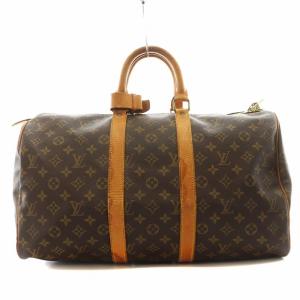 LOUIS VUITTON キーポル45 モノグラム ボストンバッグ ブラウン M41428