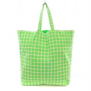 トートバッグ lattice ys9682 チェック キャンバス 黄緑 グリーン /G