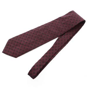 Jean Paul GAULTIER HOMME ネクタイ チェック 総柄 シルク 茶 ボルドー /YM