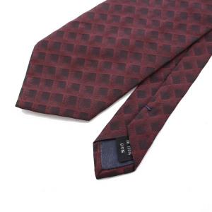 Jean Paul GAULTIER HOMME ネクタイ チェック 総柄 シルク 茶 ボルドー /YM