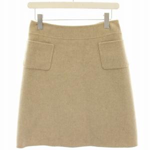 フレアスカート カシミヤ ミニ 38 ベージュ 19465-AWAY05