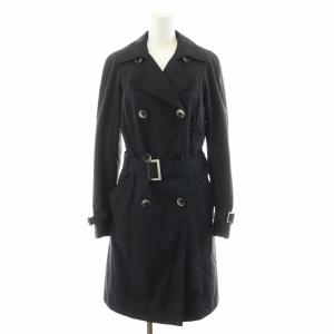 トレンチコート ロング丈 中綿 アウター 38 黒 ブラック /AN48