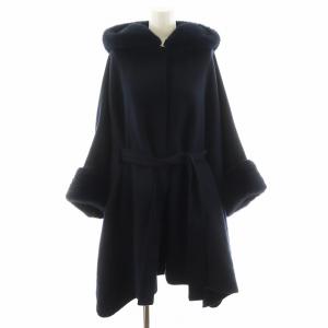 23AW ファー付きポンチョコート F ネイビー CWFC235062