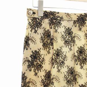 Tao タイトスカート ひざ丈 レース 花柄 M ベージュ 黒 TS-02019M /KH