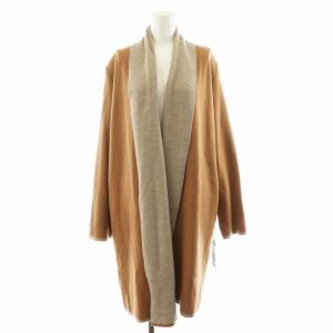 カーディガン ロング丈 ウール F ブラウン 40193