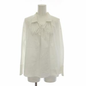 22SS ストレッチブロードオープンカラーブラウス 長袖 36 白 13012101103 /RE