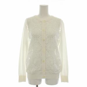 カーディガン ニット 刺繍 L 白 1296106194 /RE
