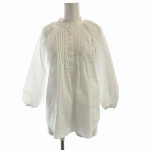 シャツ ブラウス プリーツ フリル 長袖 M 白 ホワイト 13501-00473 /RO