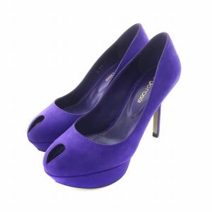 パンプス ピンヒール スエード 34.5 21.5cm パープル /NQ