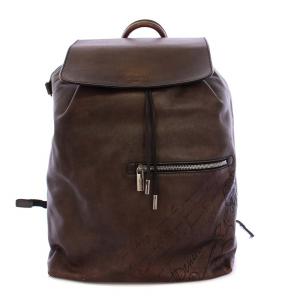 カリグラフィ デイ アウト スクリットレザー バックパック ブラウン