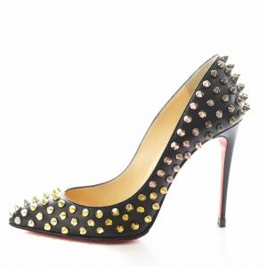 Christian Louboutin パンプス ポインテッドトゥ スタッズ 35.5 ブラック