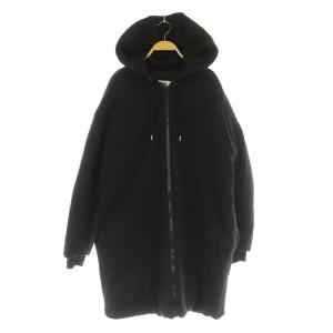 中綿ロングコート フード ジップアップ XS ブラック /MY OS