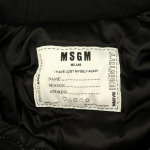 MSGM 中綿ロングコート フード ジップアップ XS ブラック /MY OS
