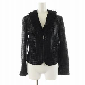 ジャケット ジップアップ 総柄 38 黒 ブラック /AN49