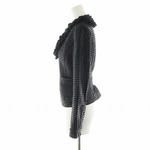 EMPORIO ARMANI ジャケット ジップアップ 総柄 38 黒 ブラック /AN49