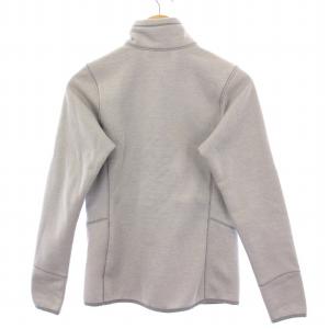 Patagonia スタンドカラージャケット アウター ジップアップ 裏起毛 ストレッチ ロゴ ワンポイント S グレー /BB
