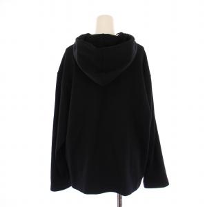 MOSCHINO プルオーバーパーカー 長袖 ストレッチ ロゴ プリント IT42 黒 ブラック ゴールドカラー /BB