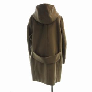 IENA 二重織りシャルムフードコクーンコート ロング フーディー 36 茶 ブラウン 17020900900030