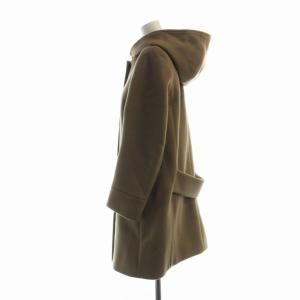 IENA 二重織りシャルムフードコクーンコート ロング フーディー 36 茶 ブラウン 17020900900030