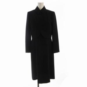 セットアップ ブラックフォーマル 喪服 テーラードジャケット ショート丈 ワンピース ひざ丈 2 黒 ブラック