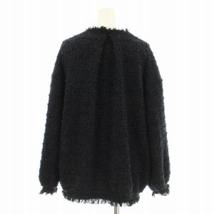 MILA OWEN MILAOWEN 24SS Tweed Knit Jacket ツイードニットジャケット ノーカラー フリンジ 金ボタン