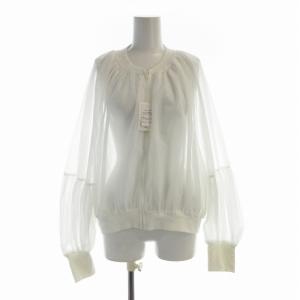 タグ付き チュールジップアップブルゾン シフォン F 白 ホワイト 092-3160012 /EE