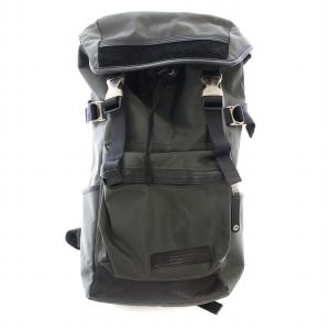 リュックサック バックパック ナイロン レザー カーキ 黒 /G