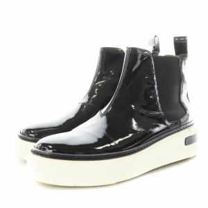 HERMES ハイカット スニーカー エナメル 35 ブラック