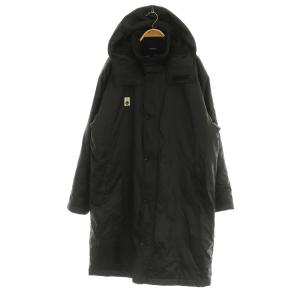 ベンチコート ロング 裏ボア フード L ブラック /MY OS