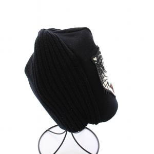 GUCCI ニットキャップ 帽子 タイガー ワッペン ニット帽 ワッチキャップ M 58 22cm 黒 /YM