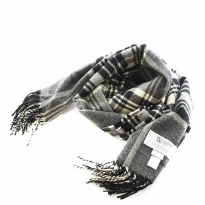 PLST別注 ストール マフラー 大判 グレンチェック カシミヤ フリンジ