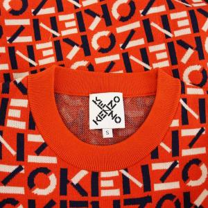KENZO ニット セーター 半袖 ロゴ S オレンジ FB55PU5823SC /YM