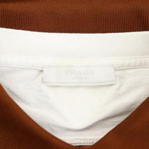 PRADA 2024年製 ポロシャツ XXL ブラウン ホワイト UJN911