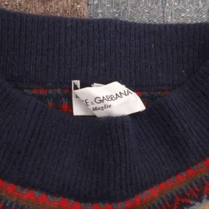 DOLCE&GABBANA ニットスカート ウール イージー ショート 44 マルチカラー 総柄 切替 /FF