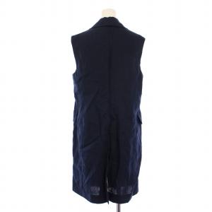 S Max Mara ベスト ジャケット ロング リネン 38 ネイビー /BM
