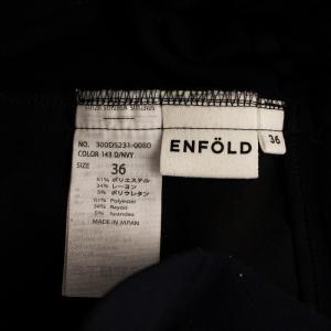 ENFOLD ダブルクロスクロップドパンツ イージーパンツ 36 紺 300DS231-0080 /BM