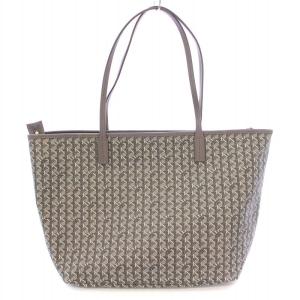 TORY BURCH BASKETWEAVE TOTE バスケットウィーブトートバッグ ハンドバッグ キャンバス レザー 編み目モチーフ