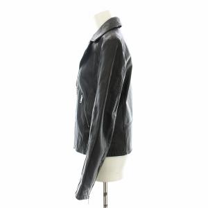 ライダースジャケット ダブル レザージャケット ジップアップ 牛革 S