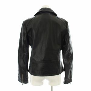 7*s様 ダブルライダース レザー ジャケット 黒 ライダースジャケット ダブル レザージャケット ジップアップ 牛革 S