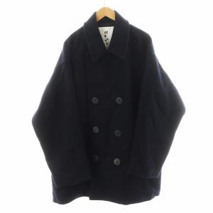 ピーコート Pコート ロング丈 ウール アウター XL 紺 ネイビー 203-1569 /AN15