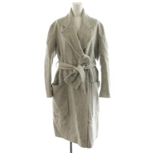 CARICE DOUBLE チェスターコート ロング丈 ダブル ウール アウター 34 グレー A90015